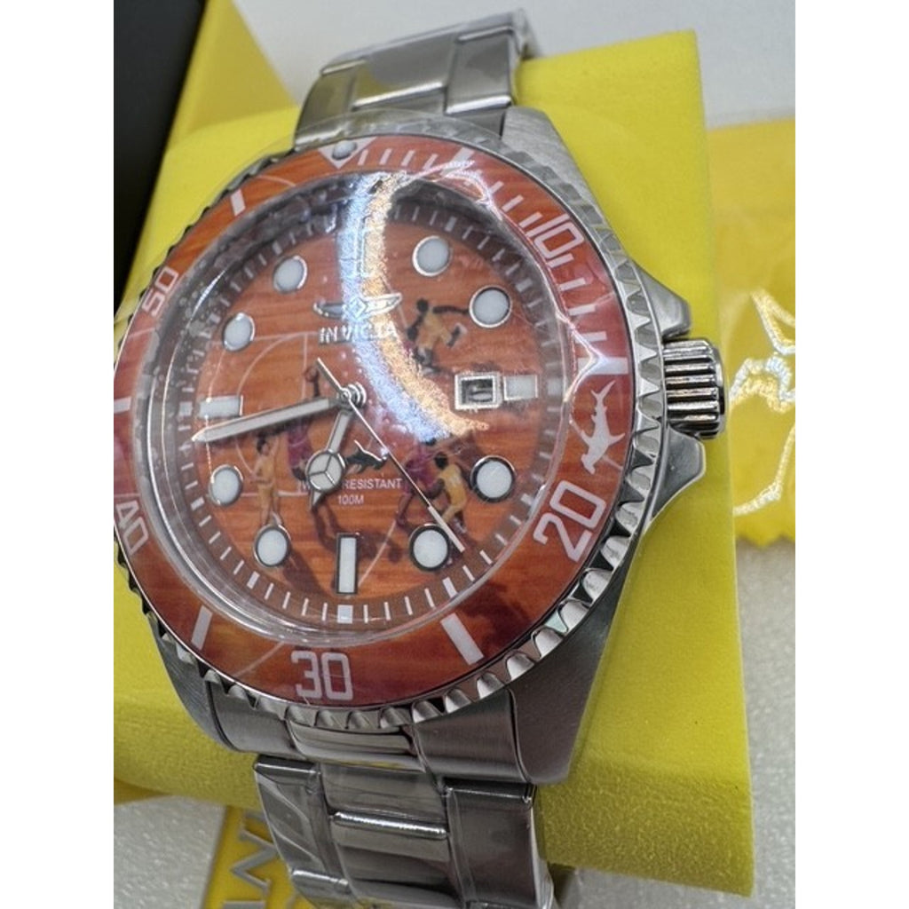 invicta pro diver visions Basketball 43mm quartz 100m orange dial ss 51057