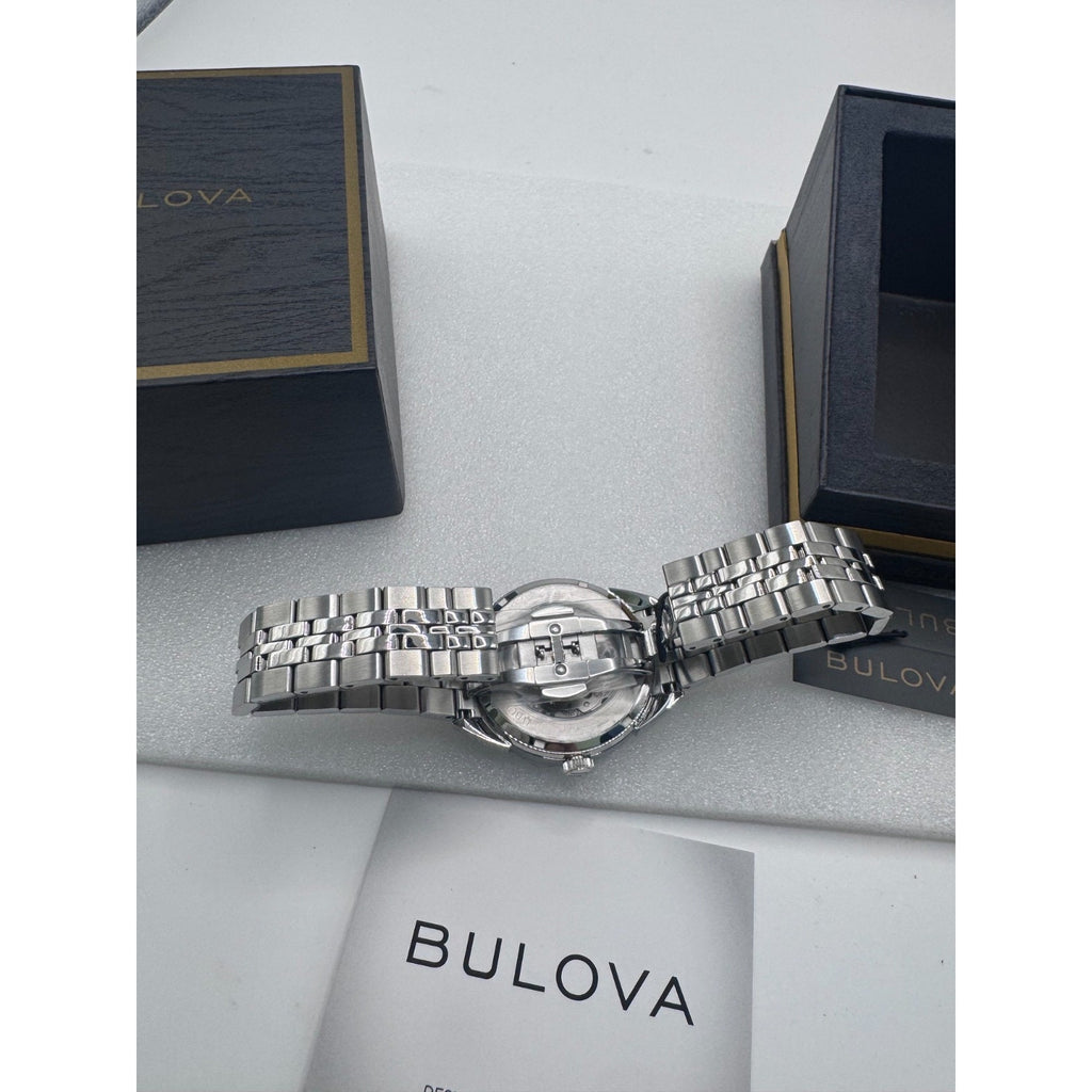 NEW Bulova Sutton Stainless Steel Light Blue Dial Men's Automatic Watch, 41mm