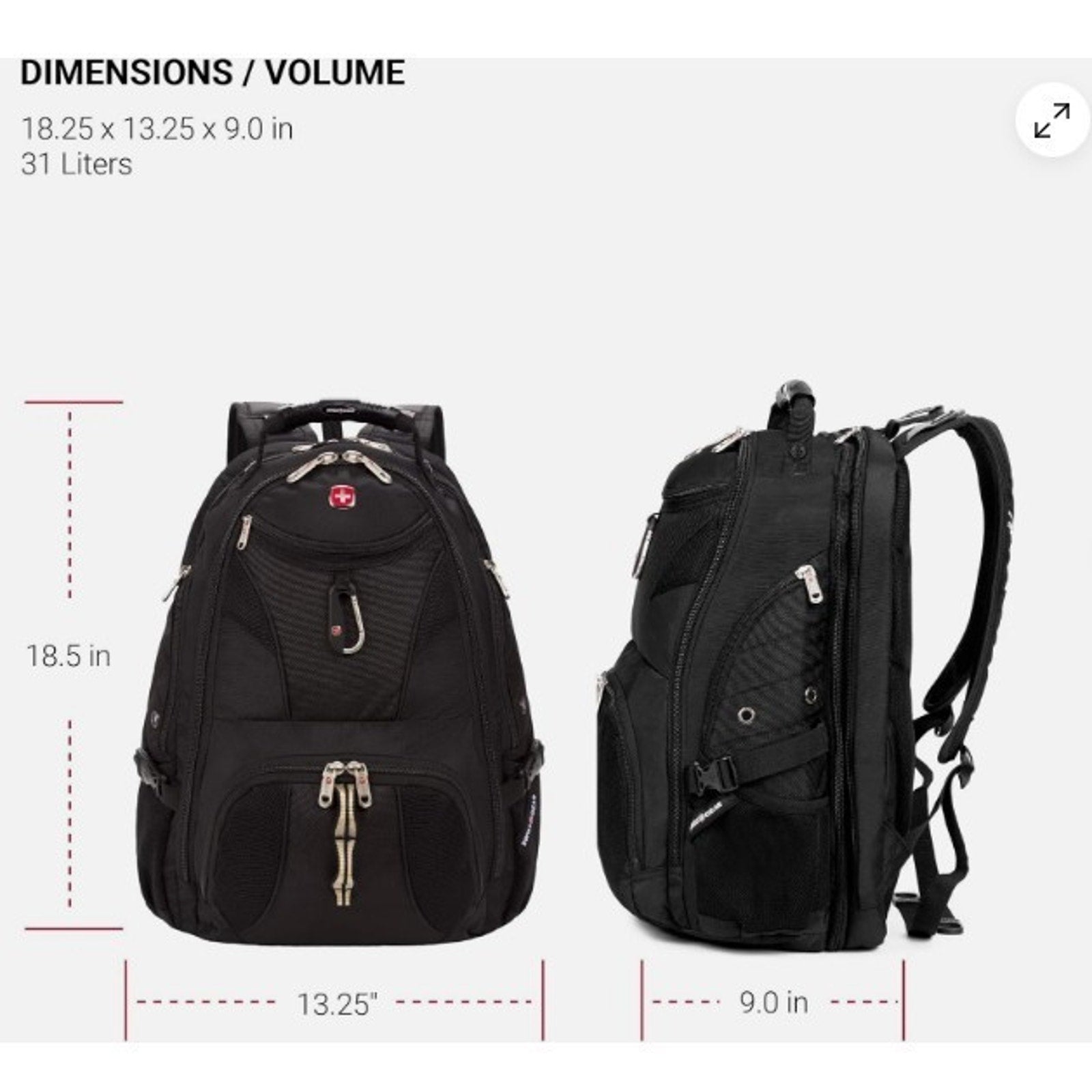 NEW w Tags TSA-Approved 1900 Scansmart 17" Laptop Backpack Black, 19-Inch Design