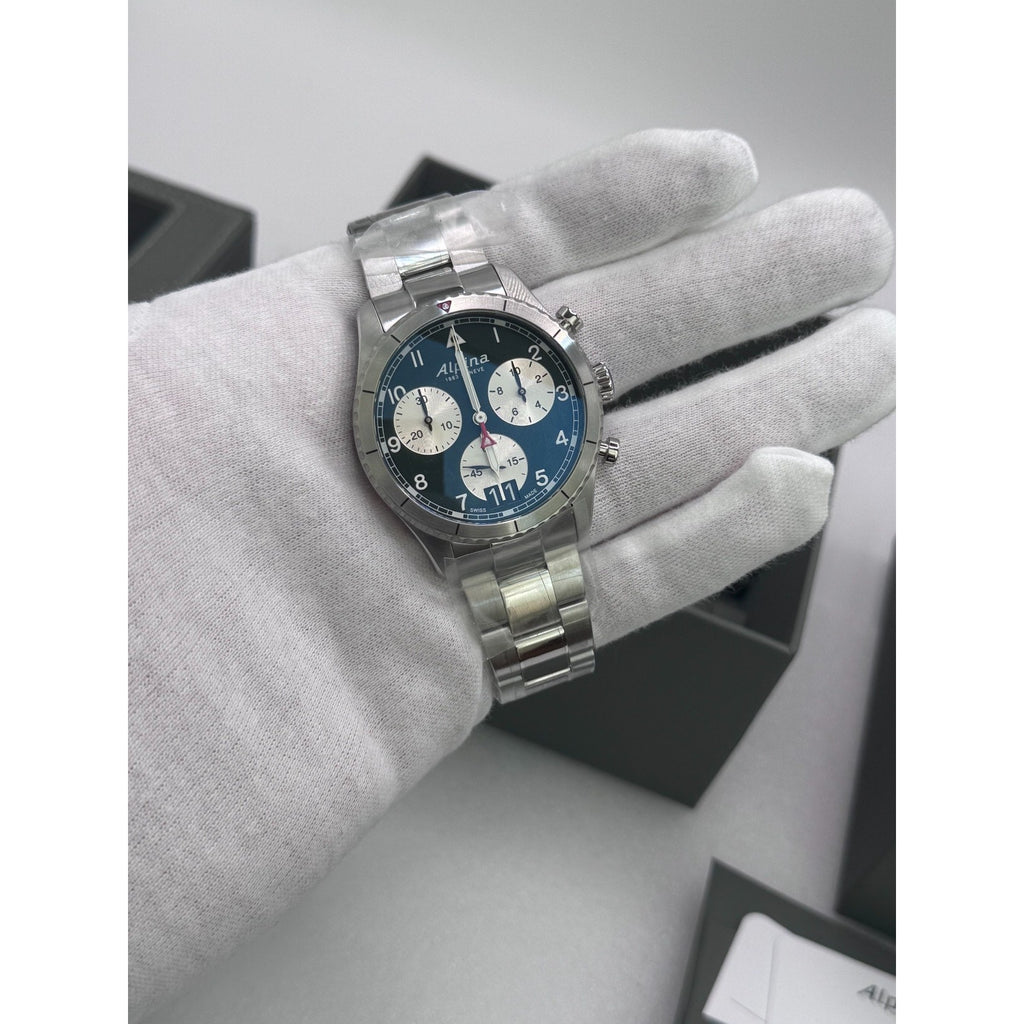 Alpina Startimer Pilot Chronograph AL-372WB4S26B Swiss Made Unworn Box