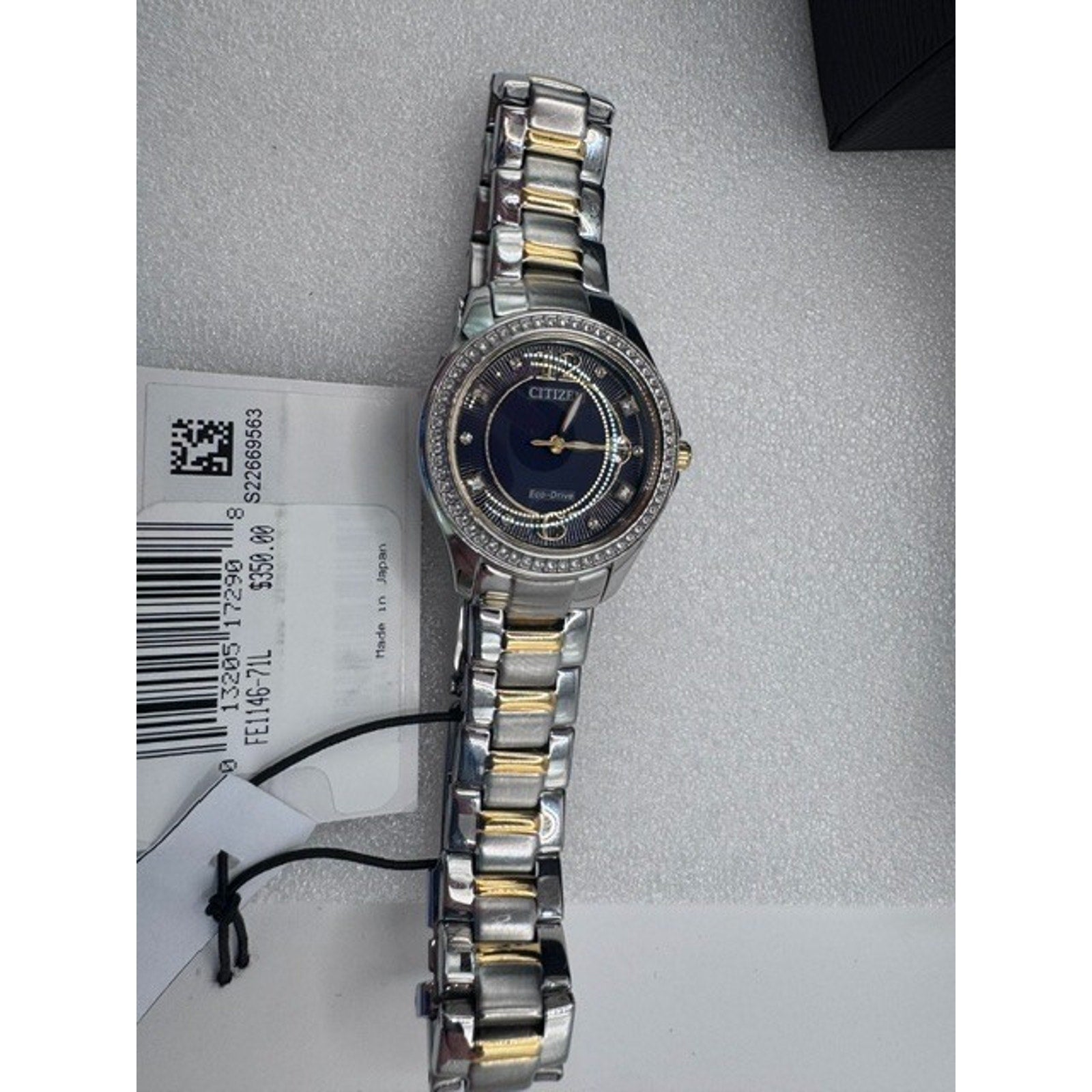 Citizen FE1146-71L Eco-Drive Two-Tone Crystal Diamond Ladies Watch 29mm