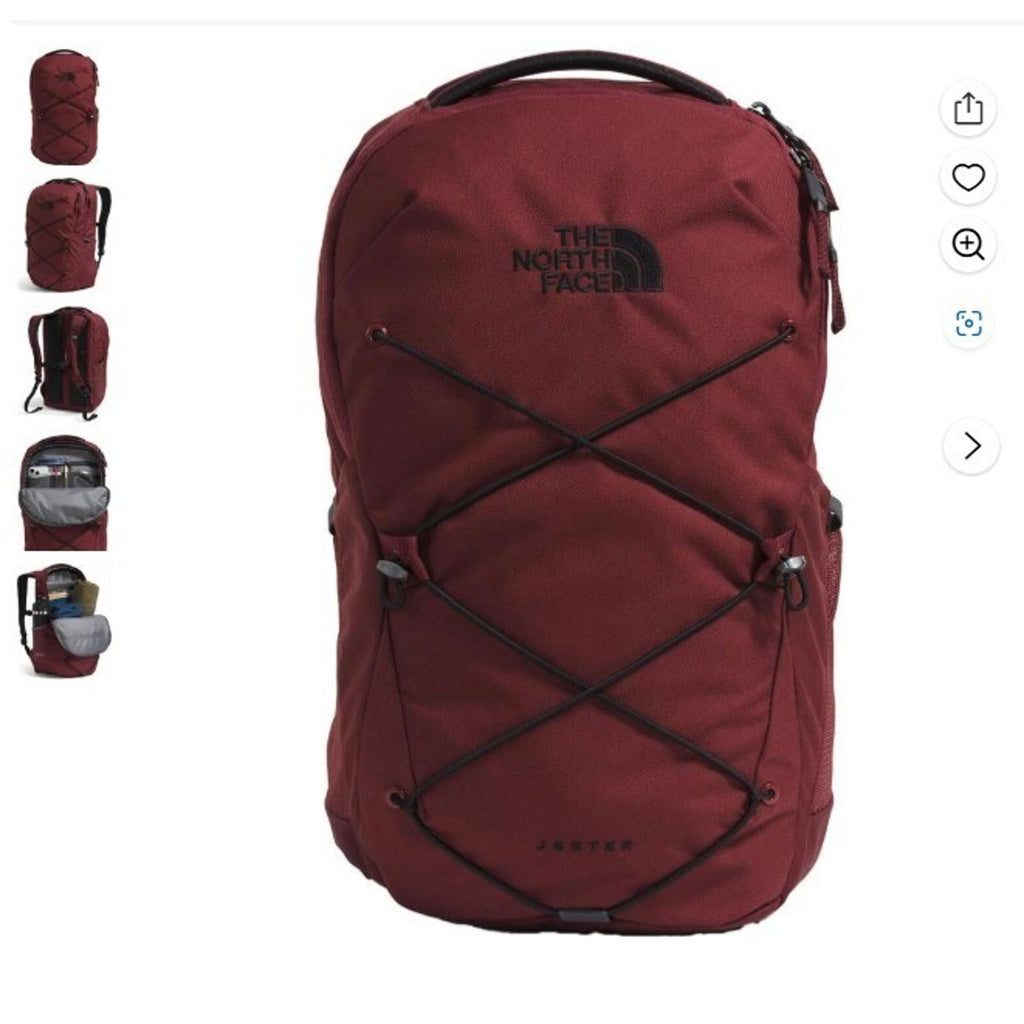 The North Face Jester Backpack 28L Laptop School Travel Bag - Burgundy