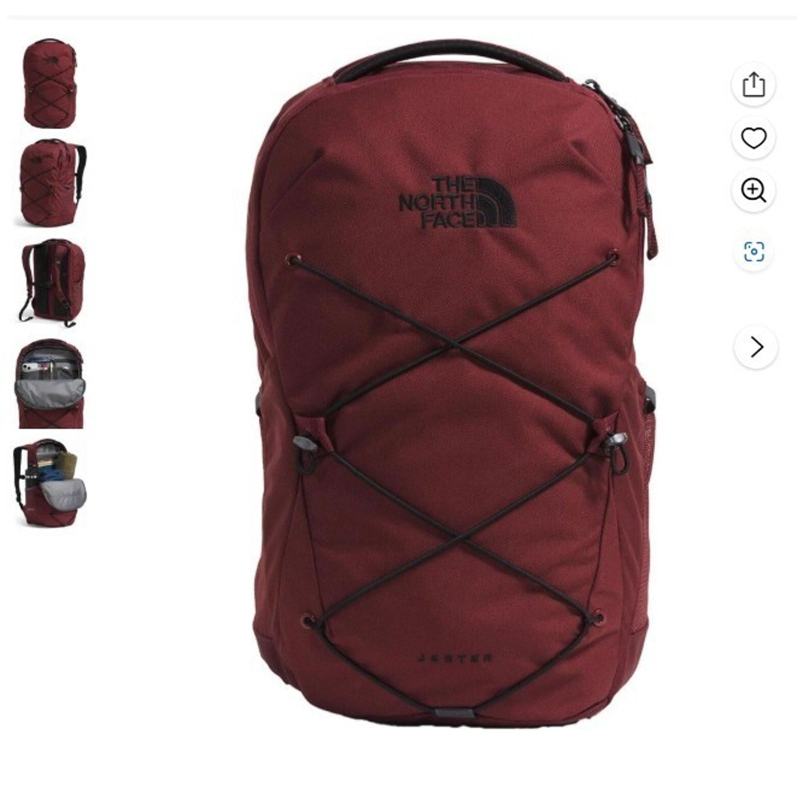 The North Face Jester Backpack 28L Laptop School Travel Bag - Burgundy