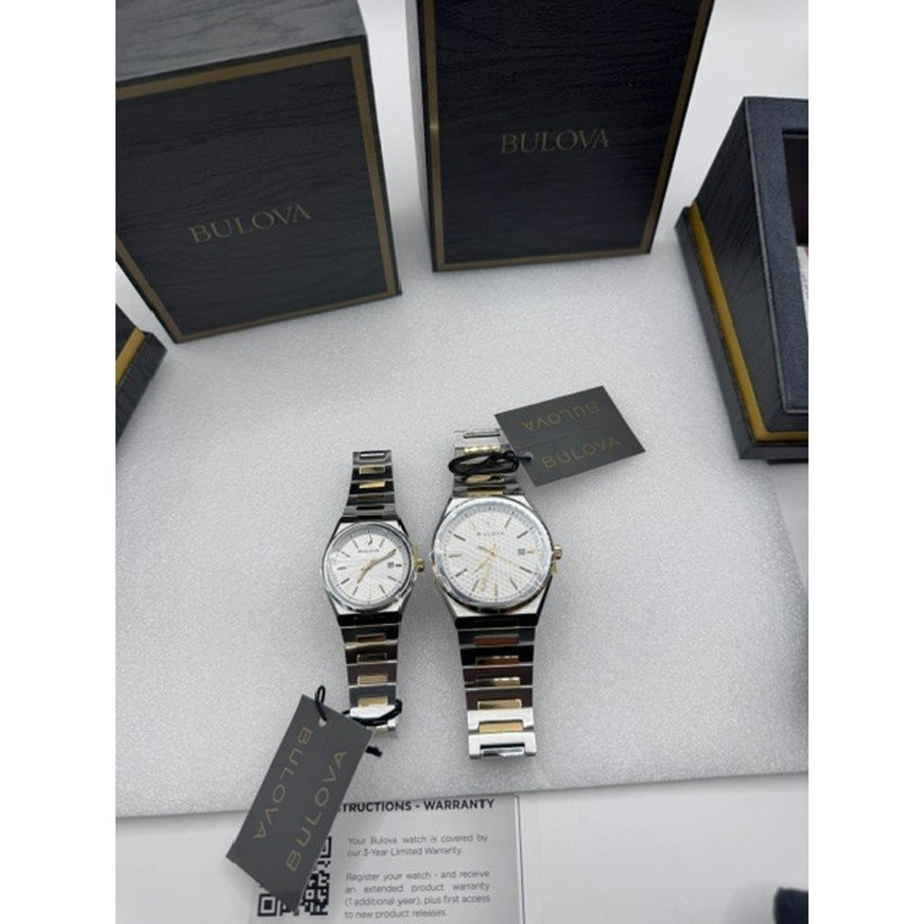 Bulova Couple Watch Classic Two Tone Stainless Steel Quartz Her & His Matching