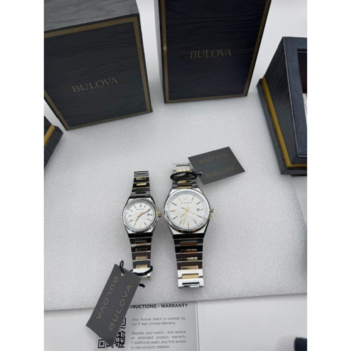 Bulova Couple Watch Classic Two Tone Stainless Steel Quartz Her & His Matching