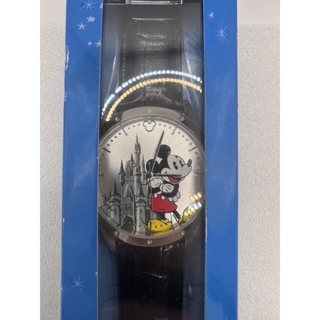 Disney Walt Disney World Limited Release Mickey Mouse Castle Watch Black Leather