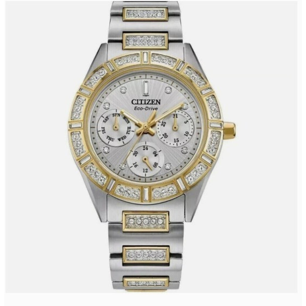 Citizen Eco-Drive Ladies Watch Two-Tone Stainless Steel Crystal Accents