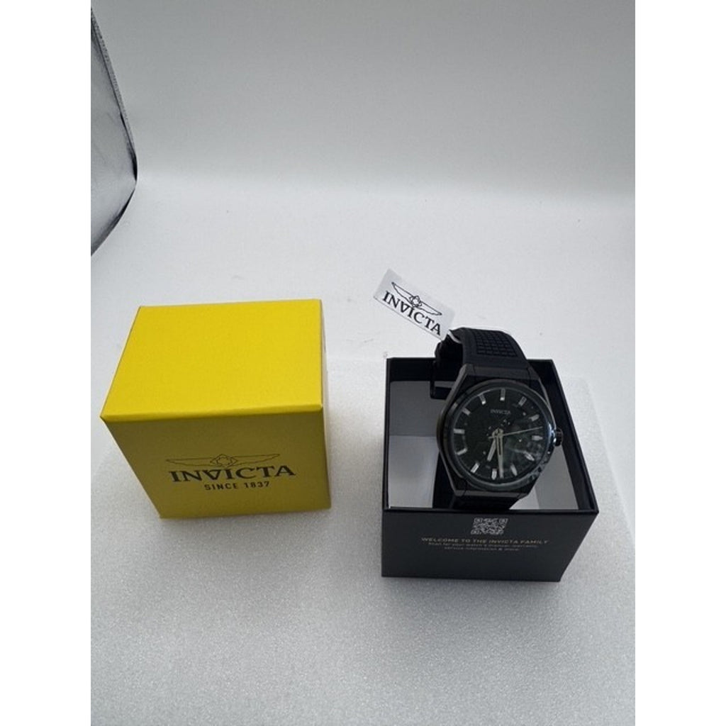 Invicta Speedway Rim Men's Watch - 46mm 70057 Black W/Black Silicone Band New