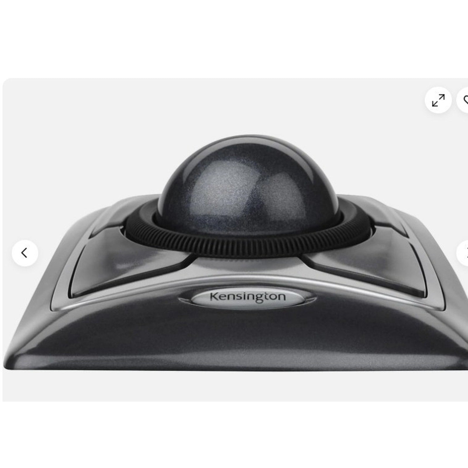Kensington Expert Trackball Mouse (K64325), Black Silver, 5"W X 5-3/4"D X 2-1/2"