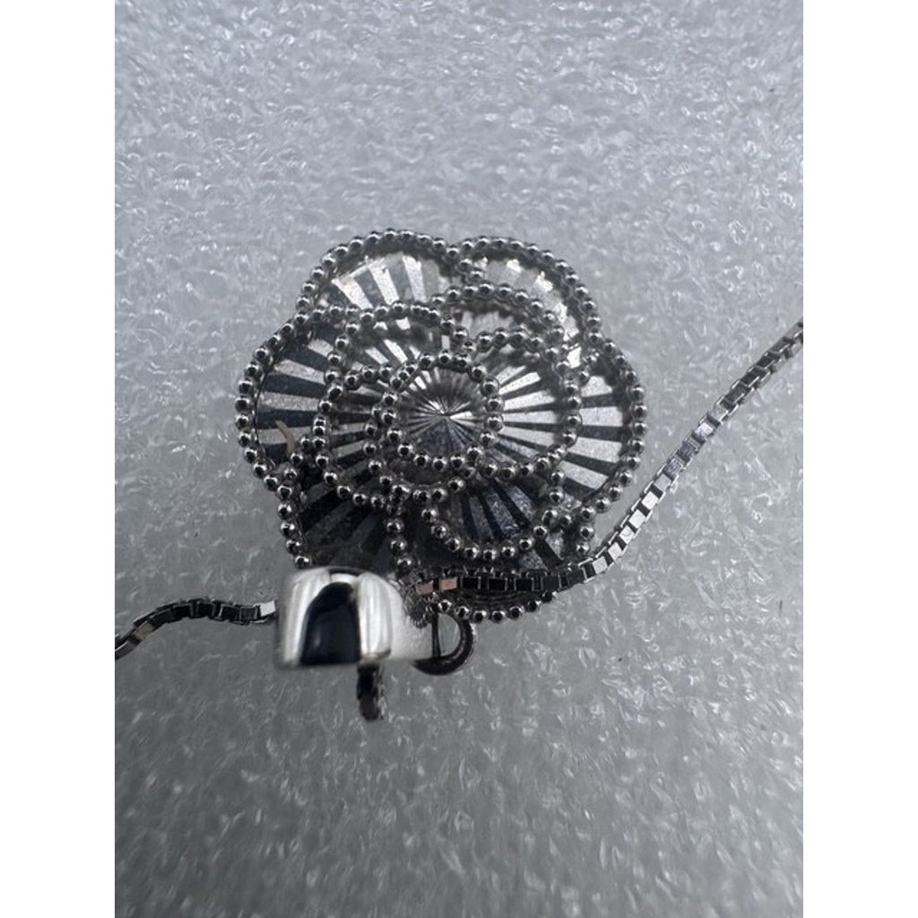 White Gold Diamond Cut Floral Pendant from Costco 14 Karat