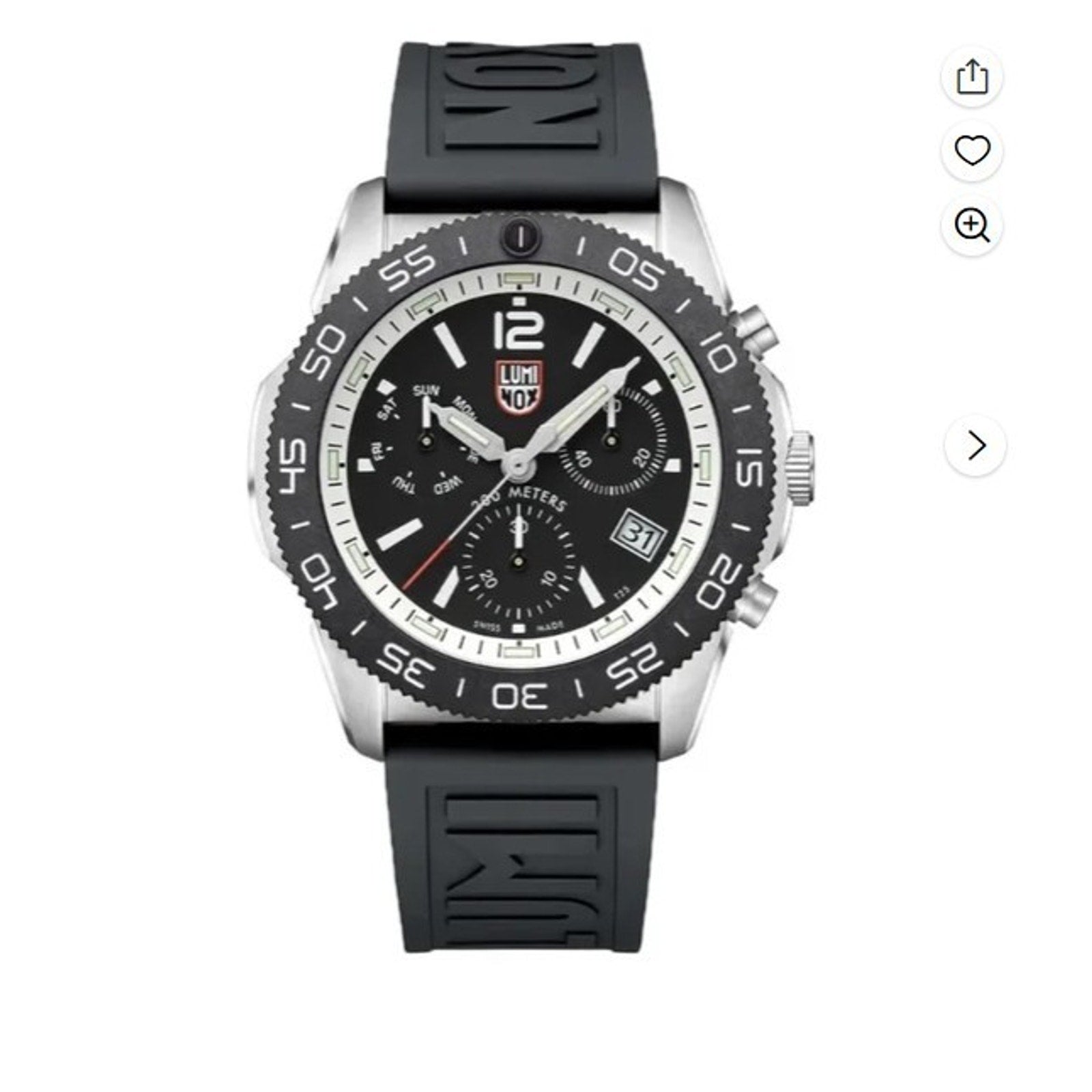 New Luminox XS.3141 Pacific Diver Ripple Black Dial Rubber Men's Watch MSRP $895