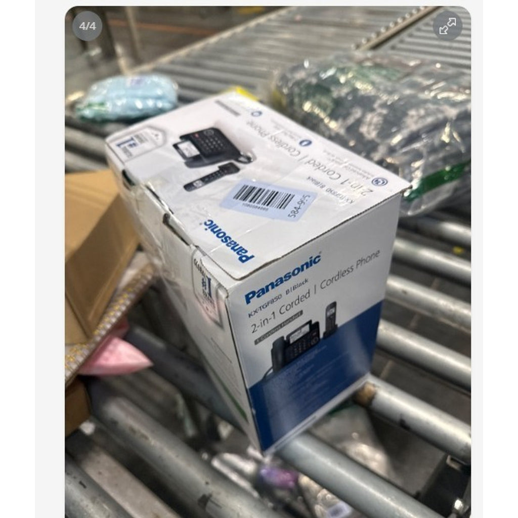NEW Panasonic KX-TGF850B Corded Cordless Phone Call Block Answering System Black